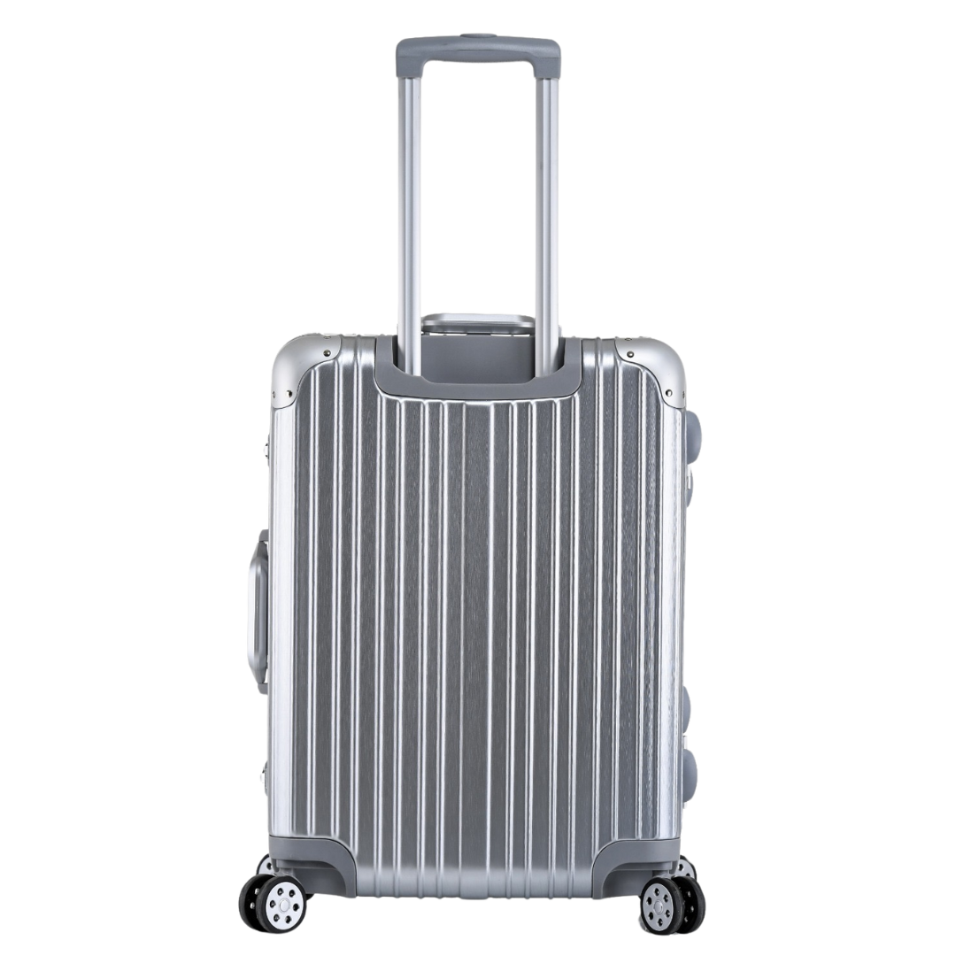 Silver hard suitcase on sale