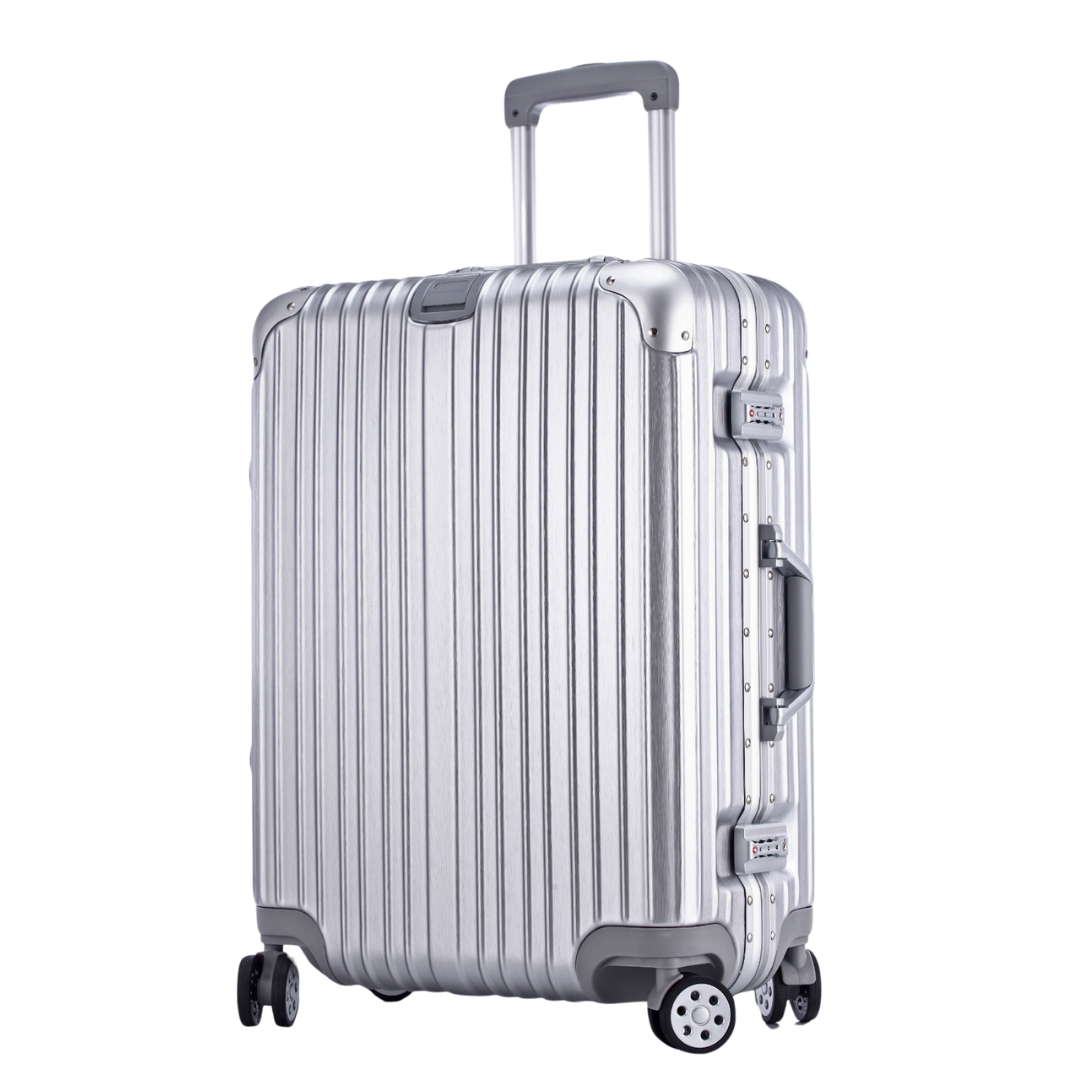 Hard Shell Suitcase | Silver Travel Bag | VOYLO SUITCASES